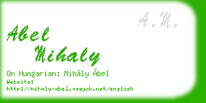abel mihaly business card