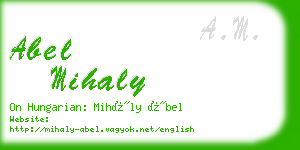 abel mihaly business card